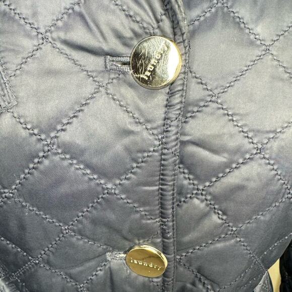 LAUNDRY Quilted Trench  Navy Size 4 - Picture 8 of 8